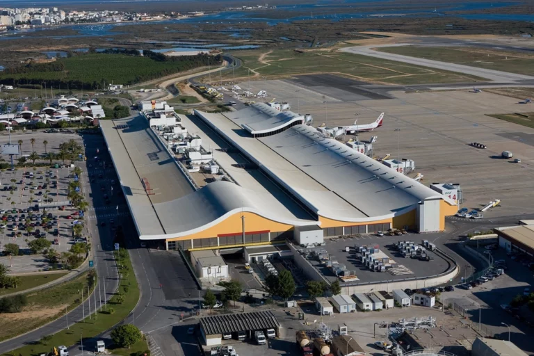 Faro International Airport seen from above.
